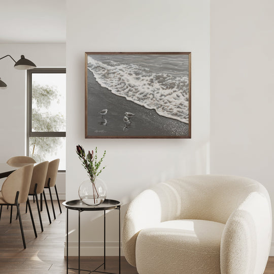 Shorebirds By Painted Sky on Solid Hardwood