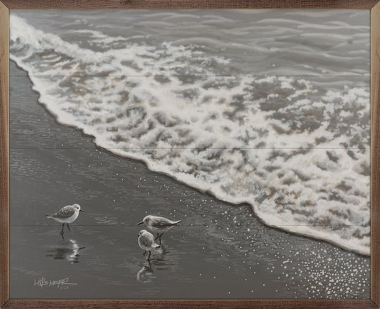 Shorebirds By Painted Sky on Solid Hardwood