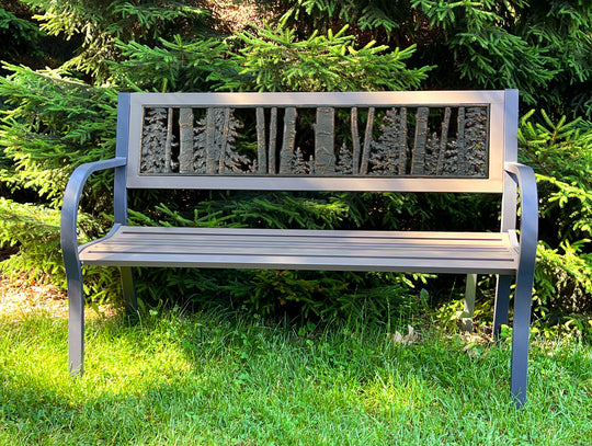 Aspen and Evergreens Bench