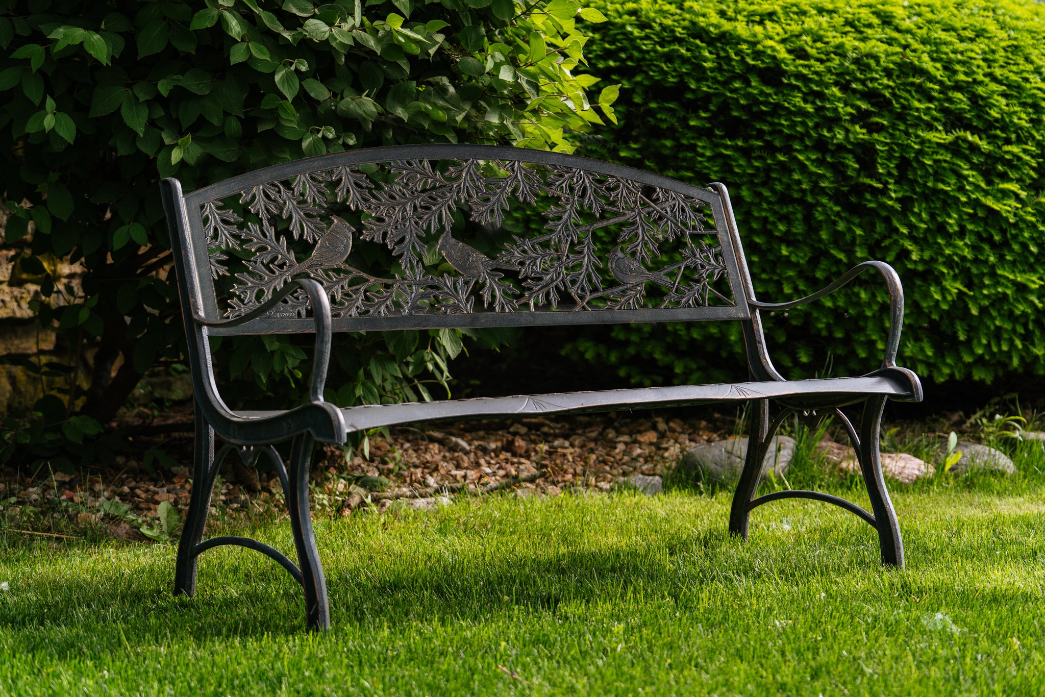 Wrought iron patio bench sale