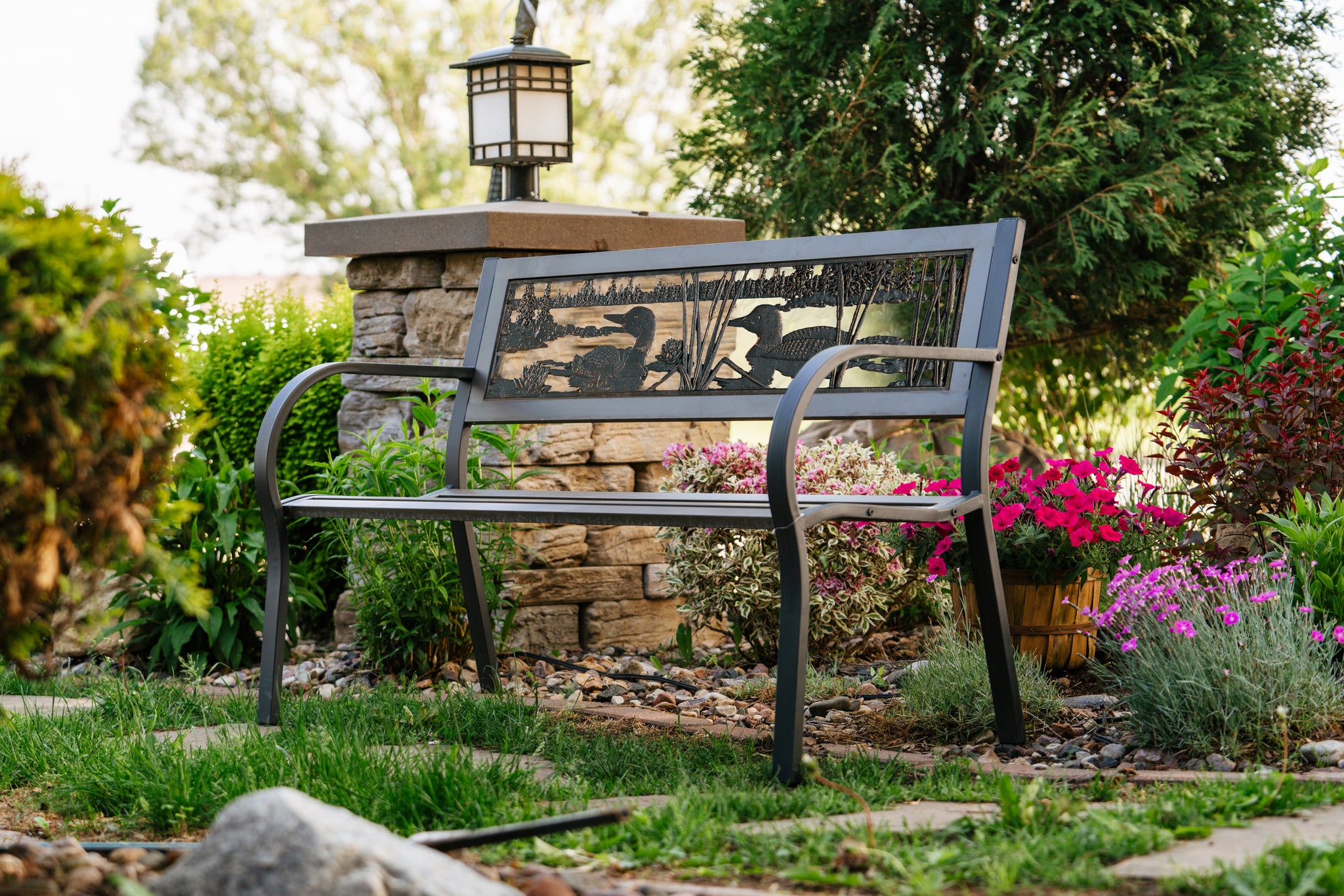 Metal bench seat outdoor hotsell