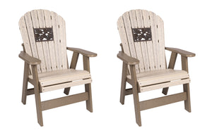 Patio Chairs with Pinecone Insert (set of 2)