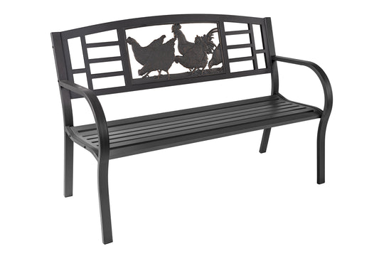 Gray Steel Chickens Bench