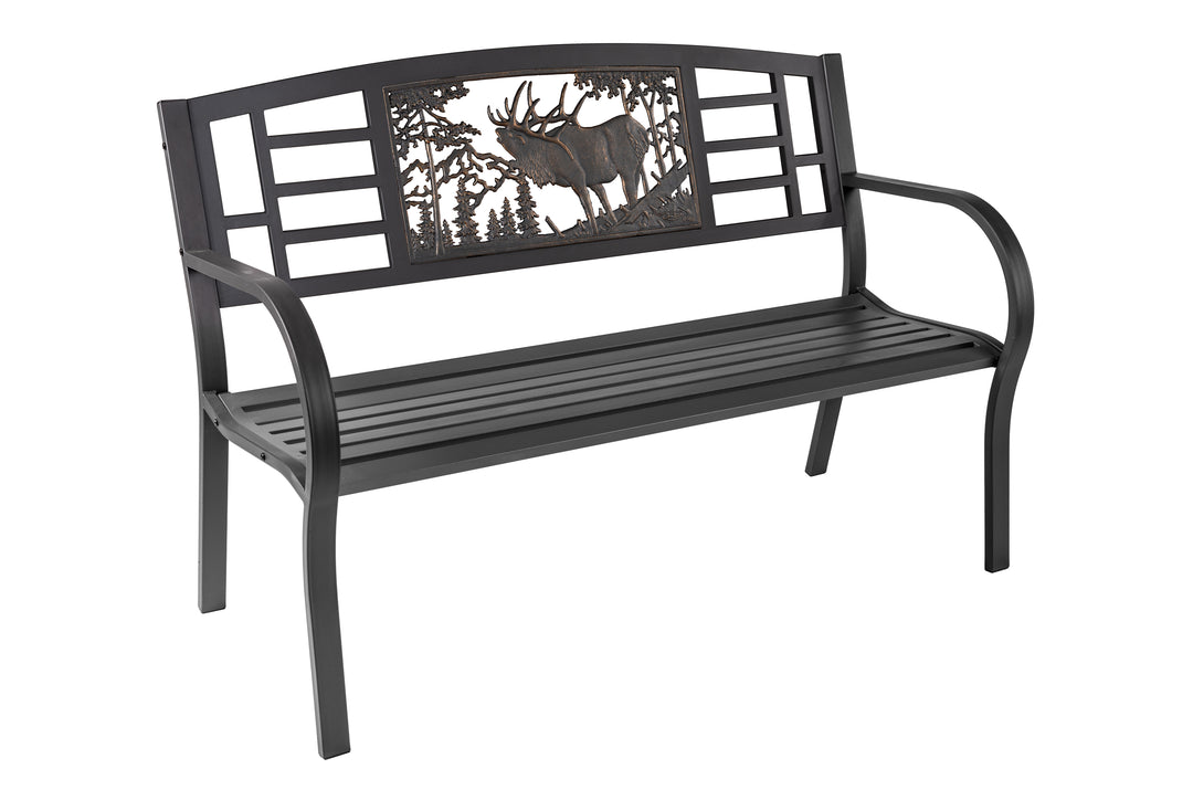 Gray Steel Elk Bench