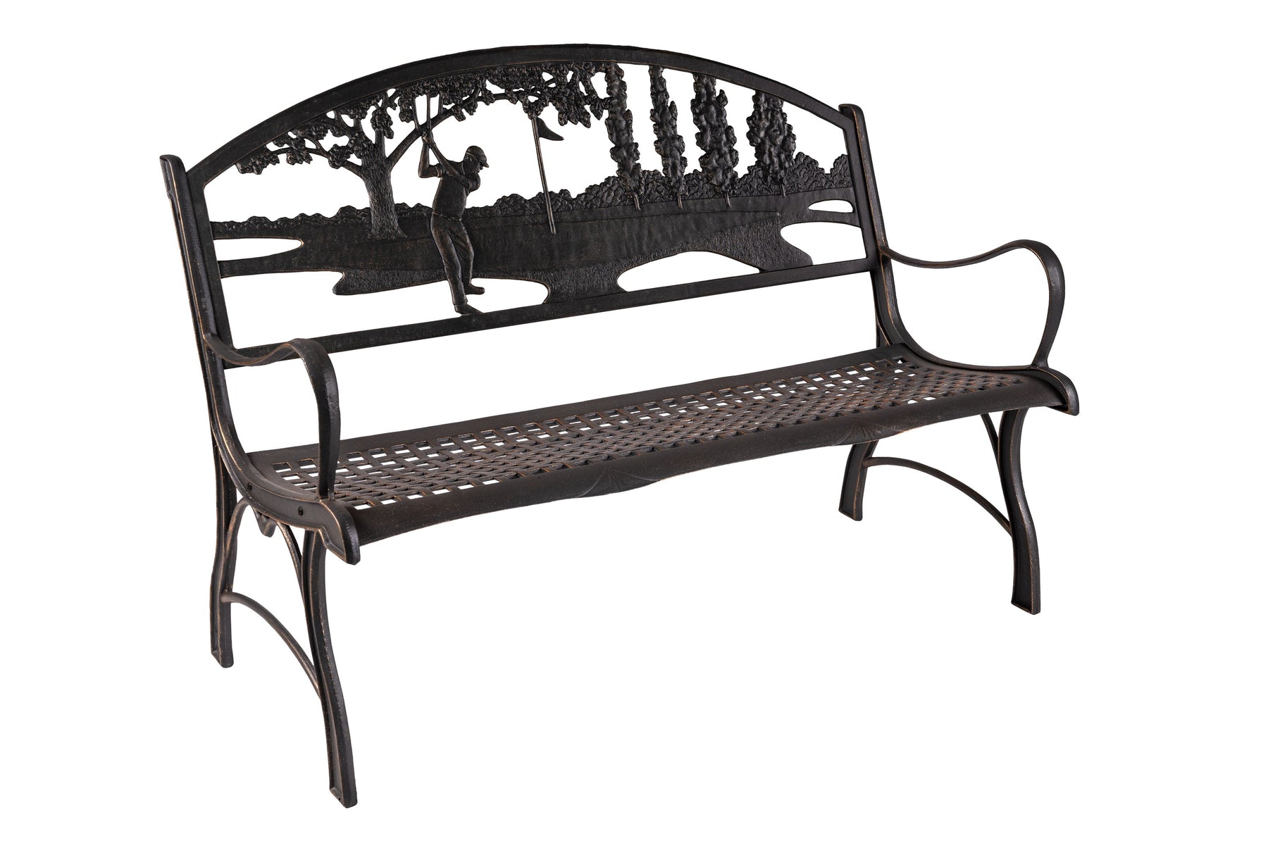 Golf Bench Design Cast Iron Golf Bench designed by Painted Sky Designs