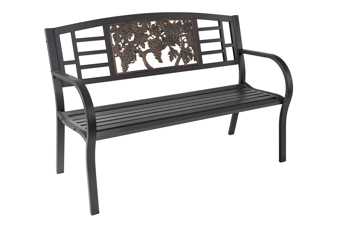 Gray Steel Vineyard Bench