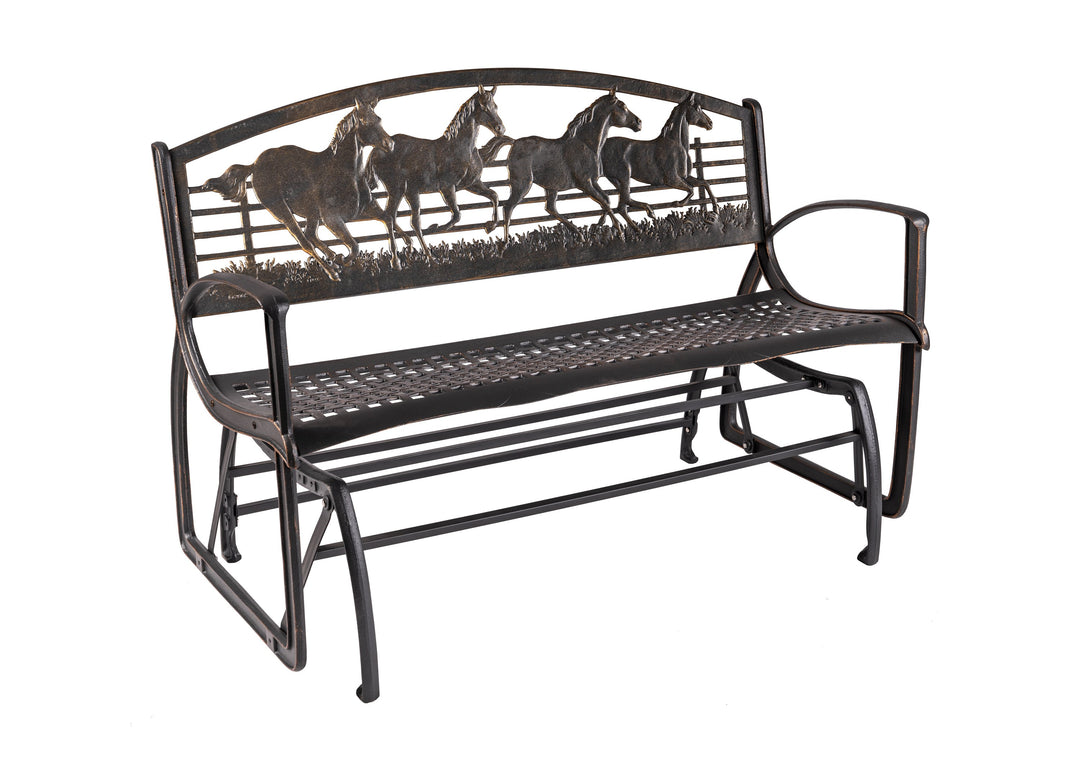 Running Horses Glider Bench